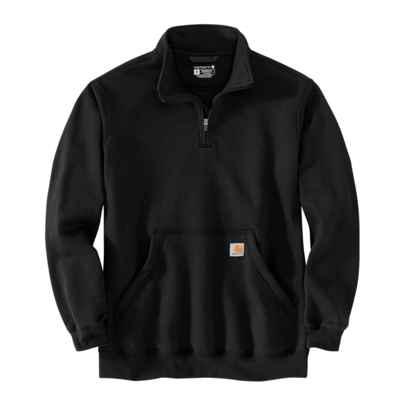 Sweatshirt de homem Loose Fit Midweight com meio fecho em Preto
