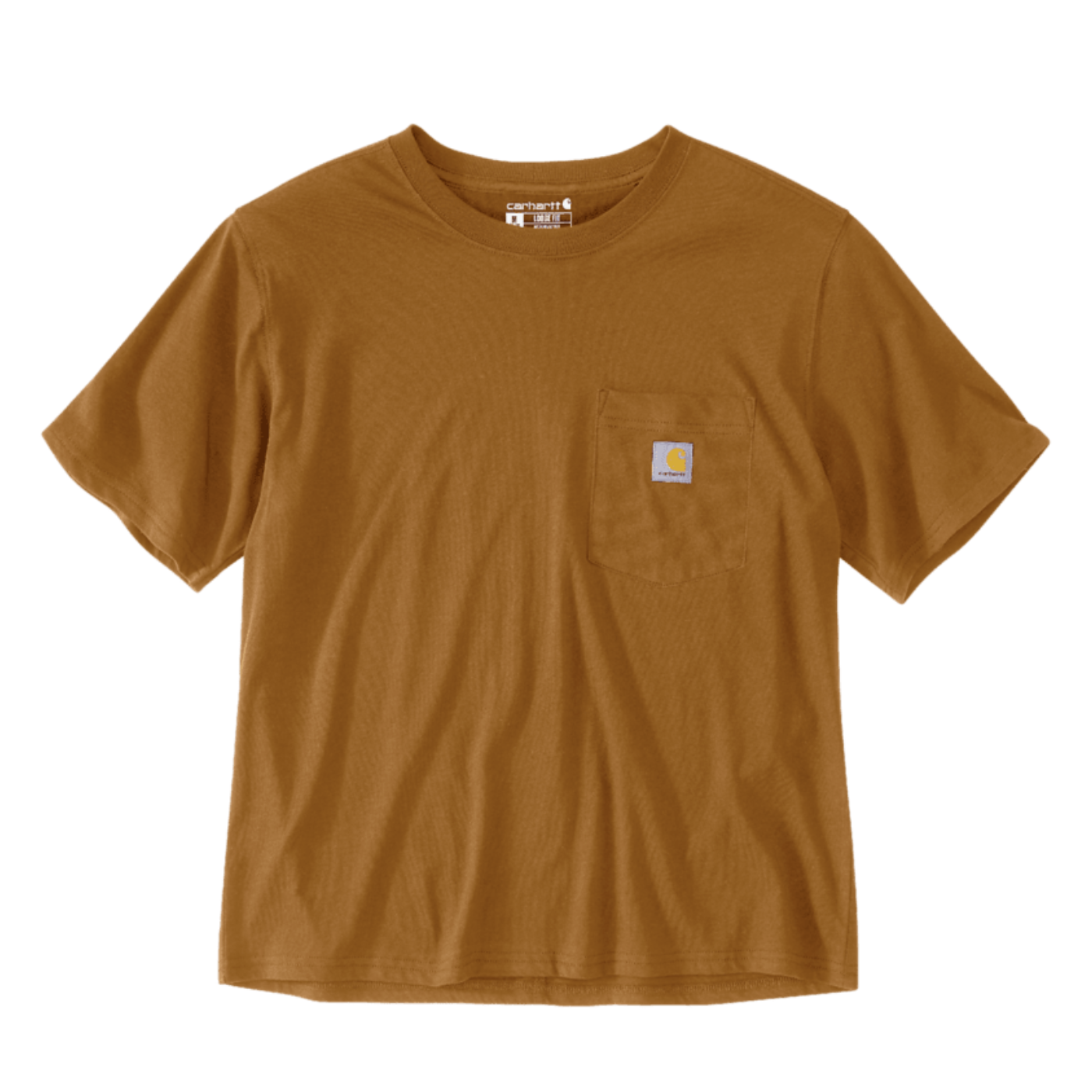 T-Shirt de mulher com manga curta Carhartt Loose Fit Lightweight Crewneck em Castanho