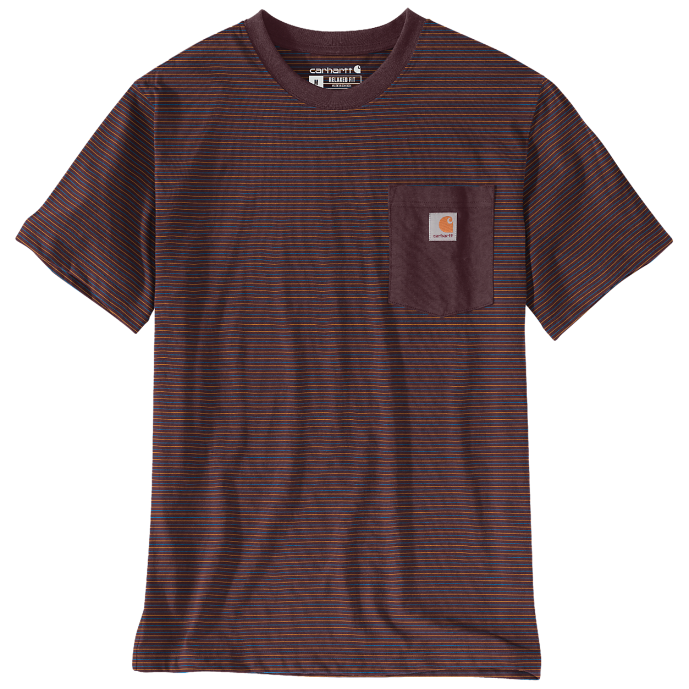 T-Shirt Pocket Stripe Carhartt Bordô