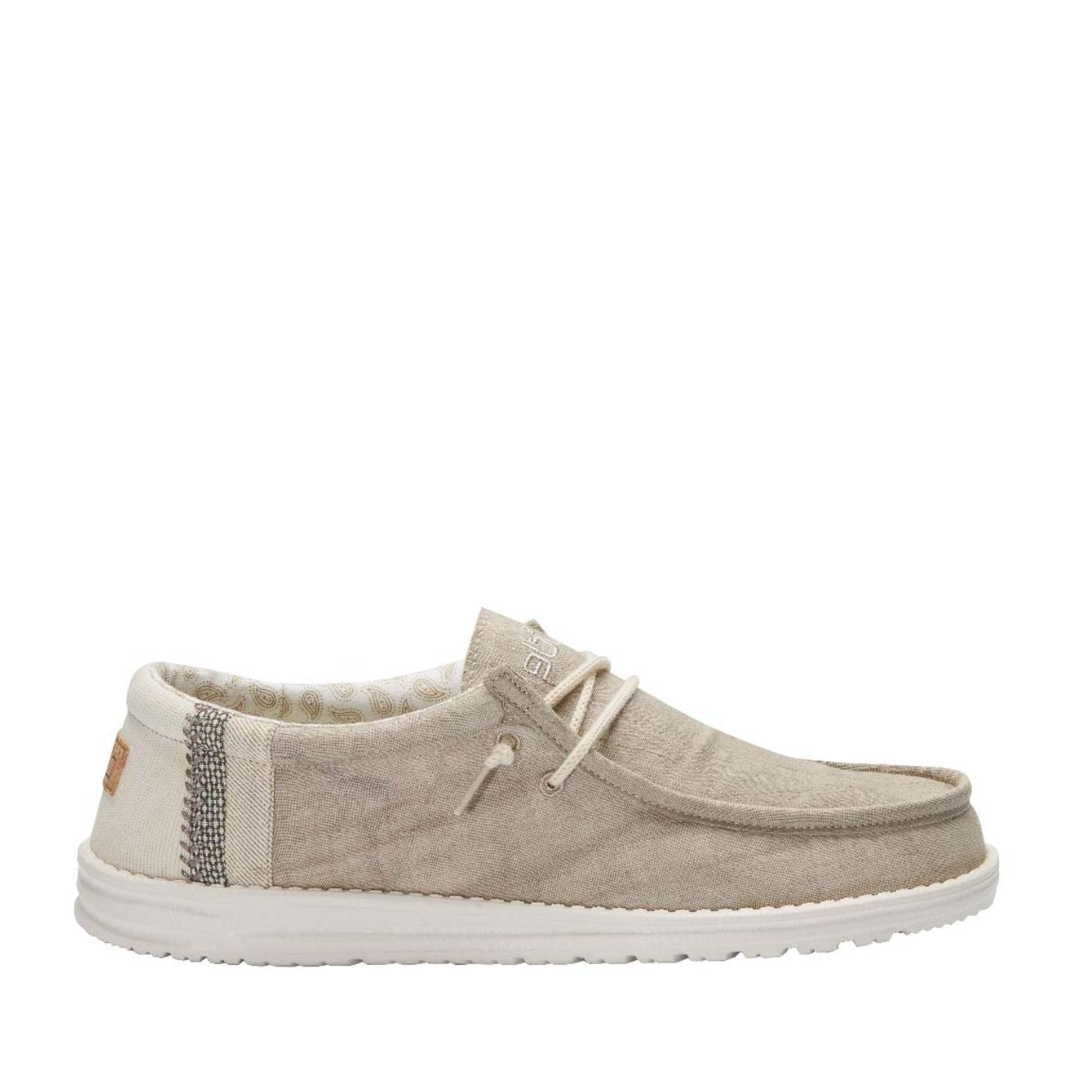 Mocassin Wally Linen Natural Kaki Hey Dude