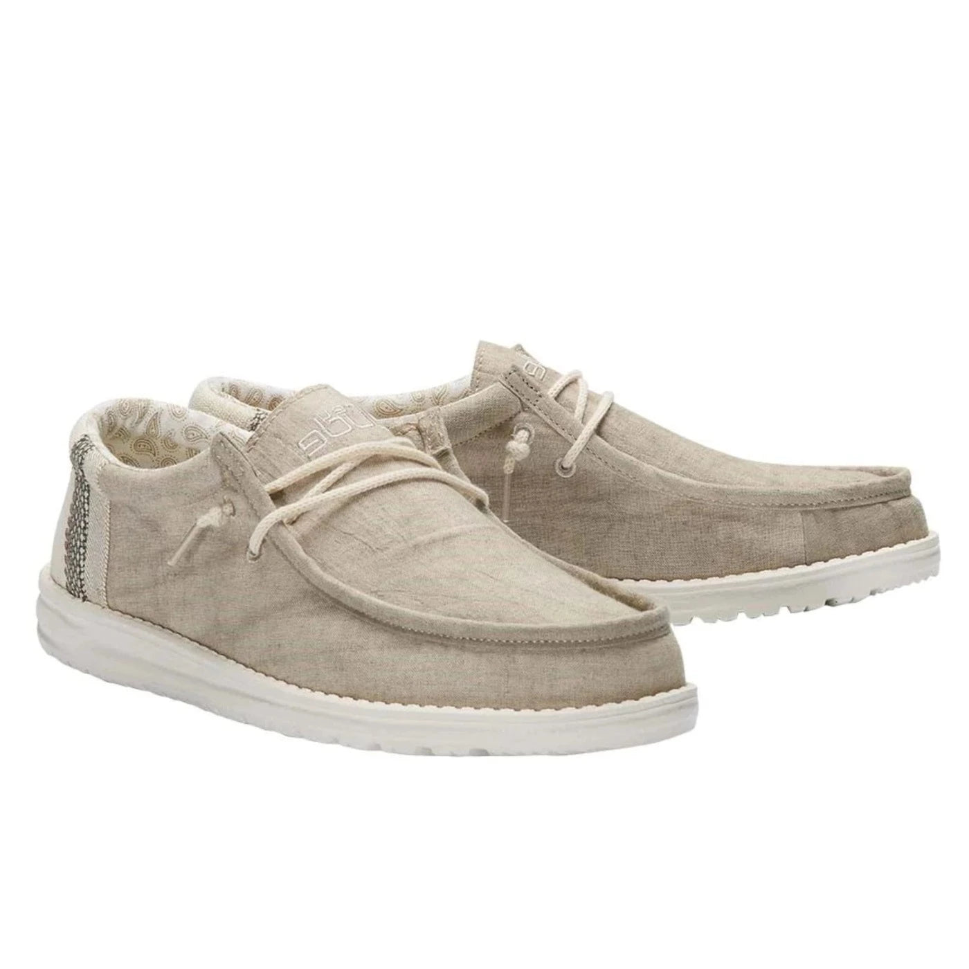 Mocassin Wally Linen Natural Kaki Hey Dude