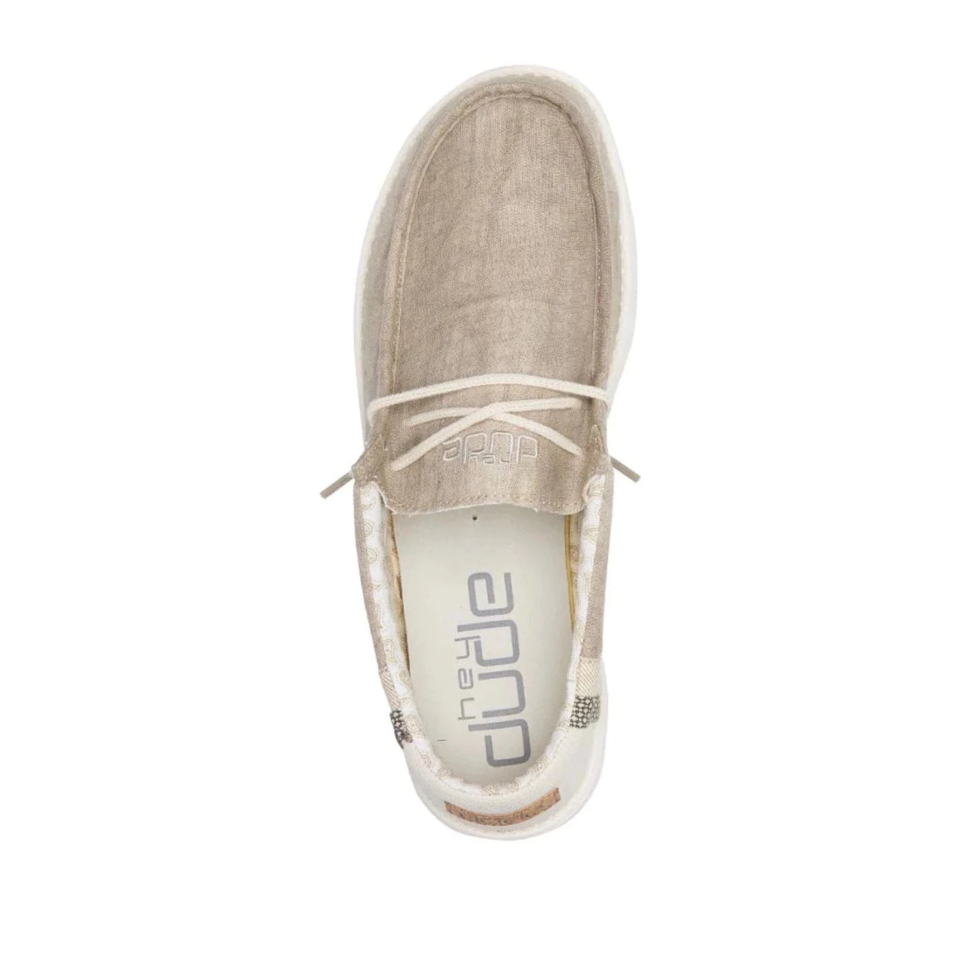 Mocassin Wally Linen Natural Kaki Hey Dude