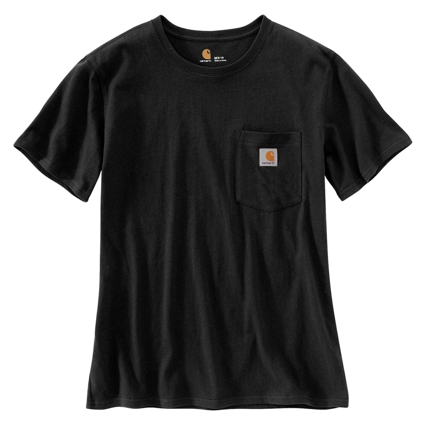 T-Shirt de mulher com manga curta Carhartt WK87 com bolso em Preto