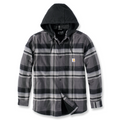 Chaqueta con capucha de sherpa de franela negra de Carhartt