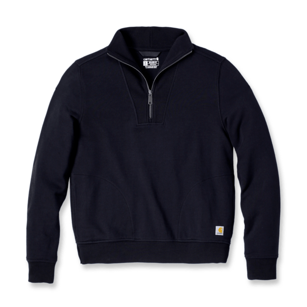 Sweatshirt de mulher Carhartt Relaxed Fit Midweight com meio fecho em Preto