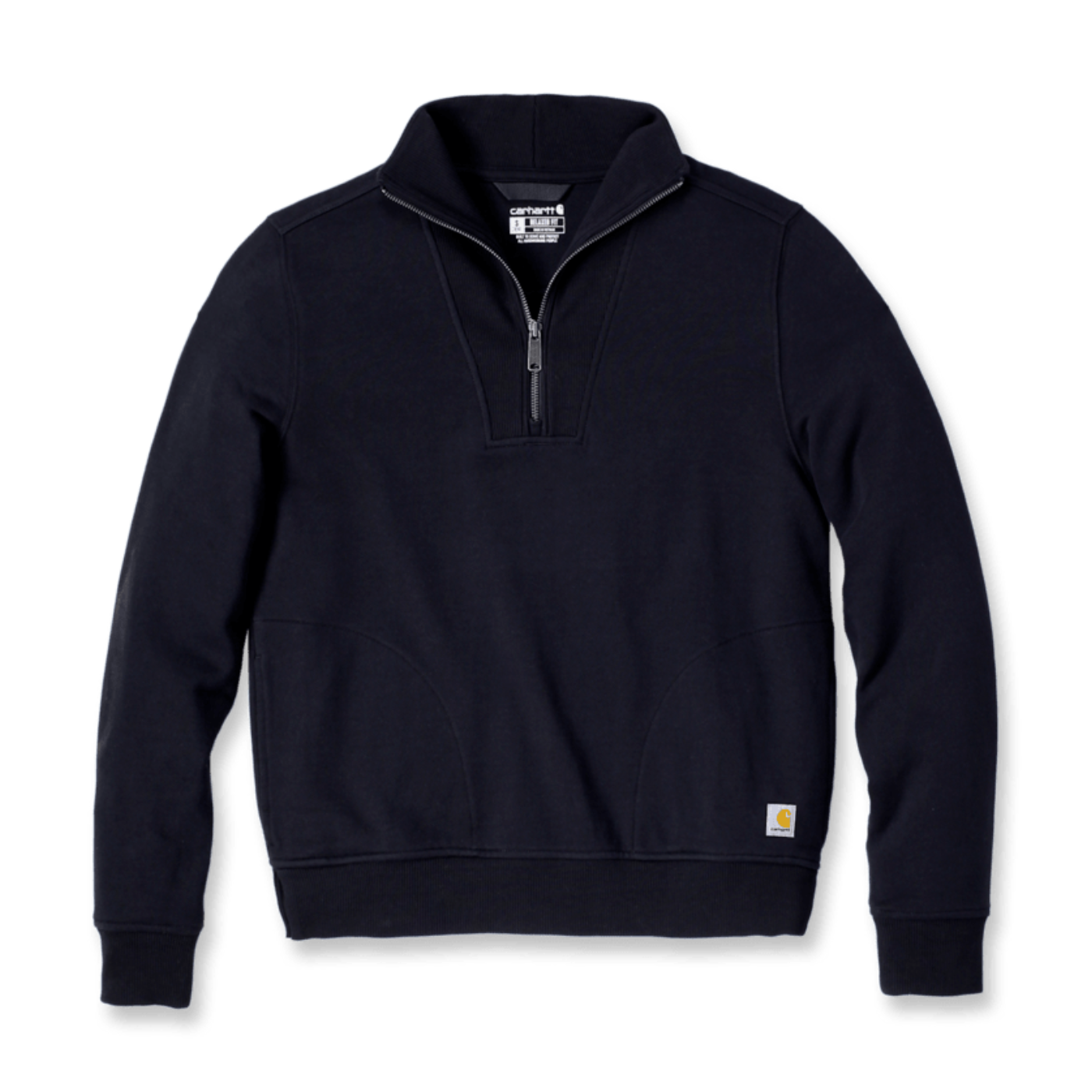 Sweatshirt de mulher Carhartt Relaxed Fit Midweight com meio fecho em Preto