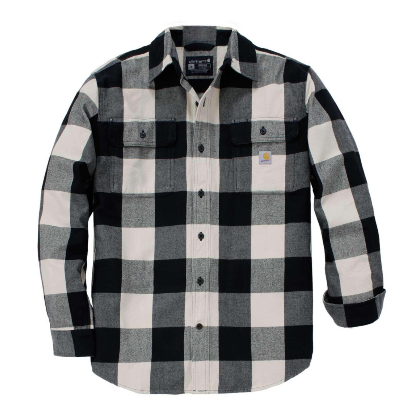 Camisa de Flanela para homem Carhartt  Loose Fit Heavyweight em Xadrez Ecru