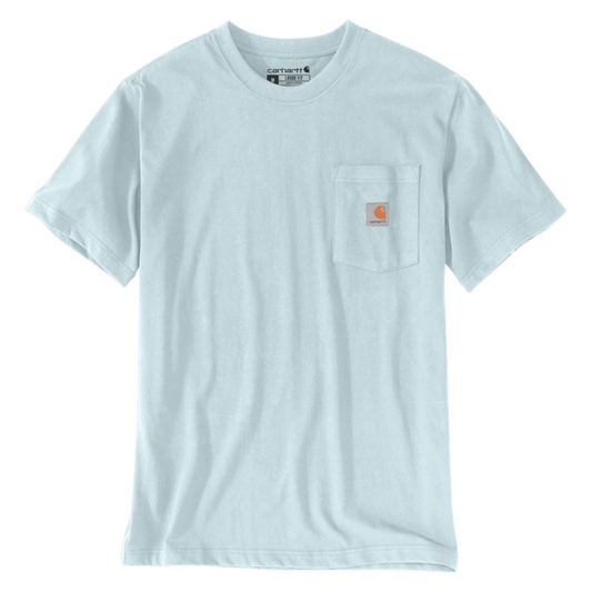 T-Shirt de manga curta para homem Carhartt Pocket T-Shirt Loose Fit em Turquesa