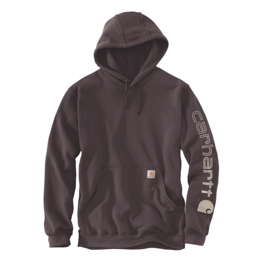 Sweatshirt c/ capuz Sleeve Logo Carhartt em Castanho