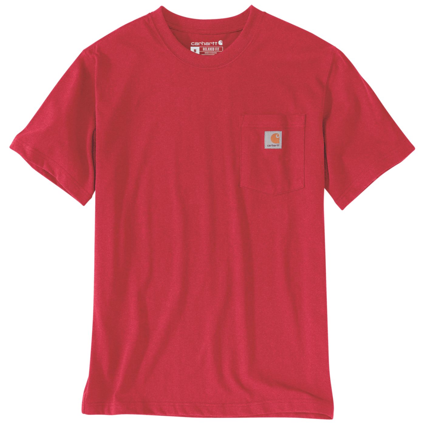 T-Shirt com manga curta de homem Carhartt Dearborn Relaxed Pocket em Vermelha