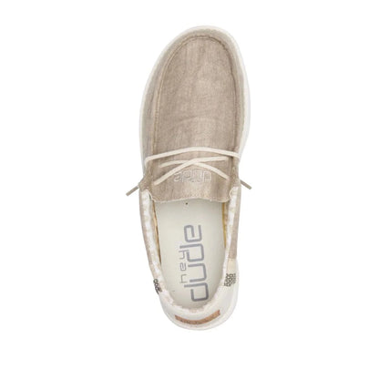 Mocassin Wally Linen Natural Kaki Hey Dude